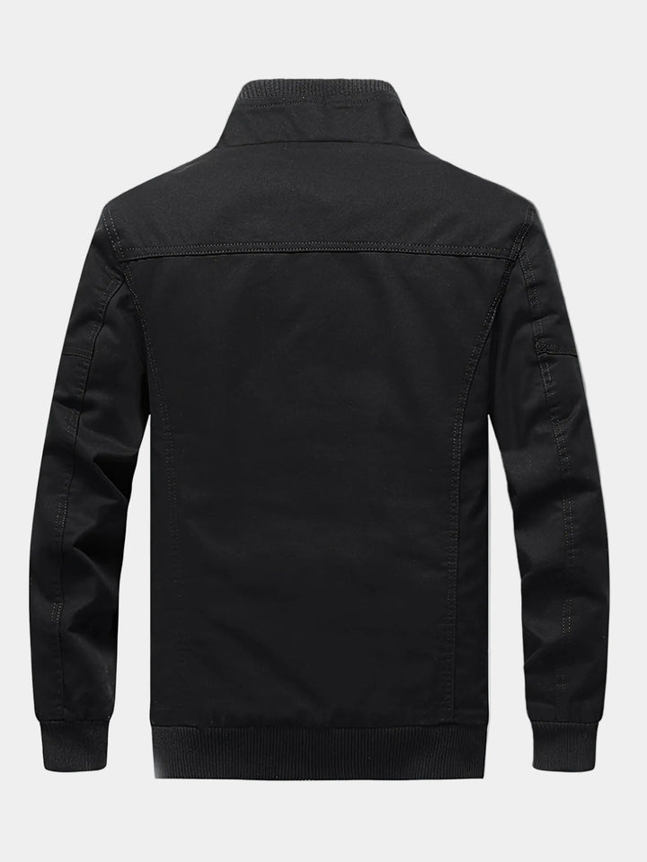 BASILE | Coupe-vent en coton brossé — col officier et zip intégral