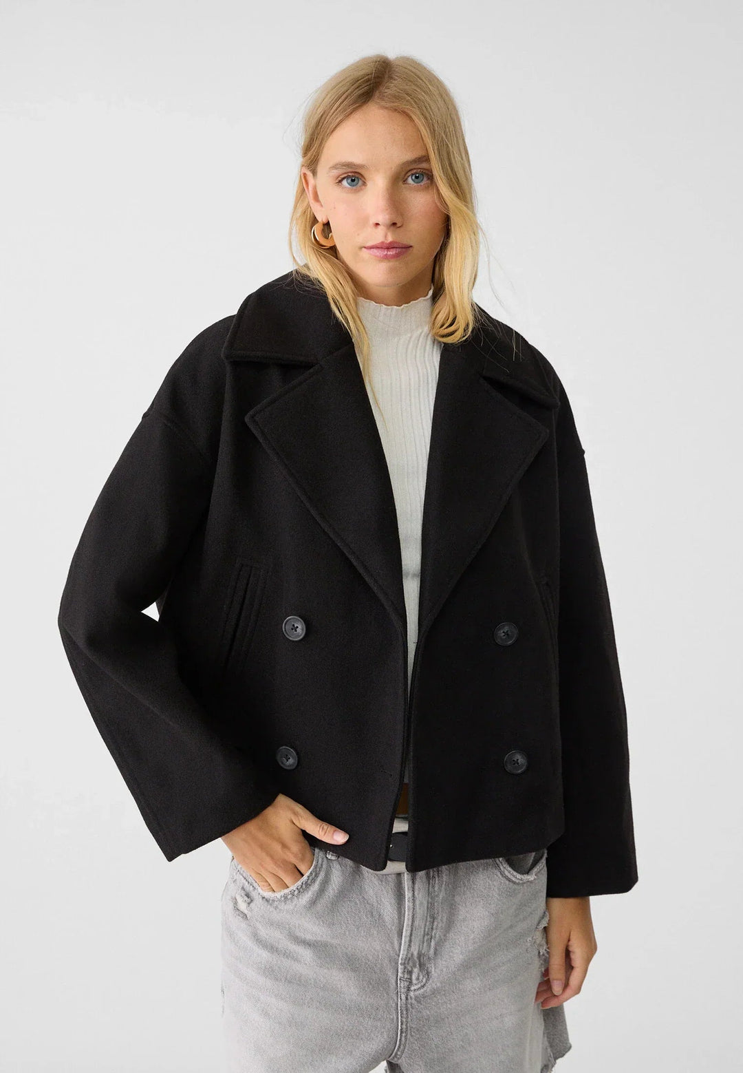 Veste courte chic à double boutonnage