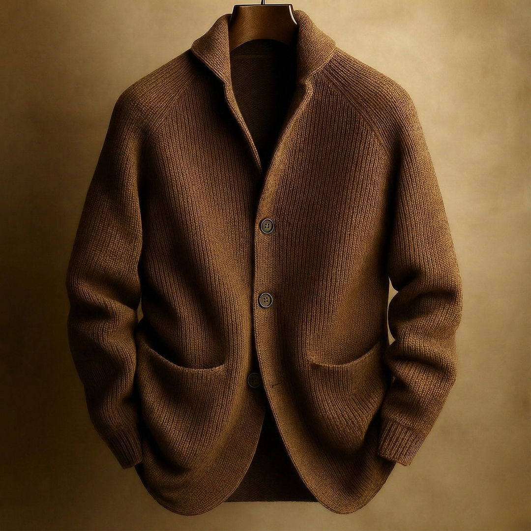 CARDIGAN EN LAINE CÔTELÉE POUR HOMME