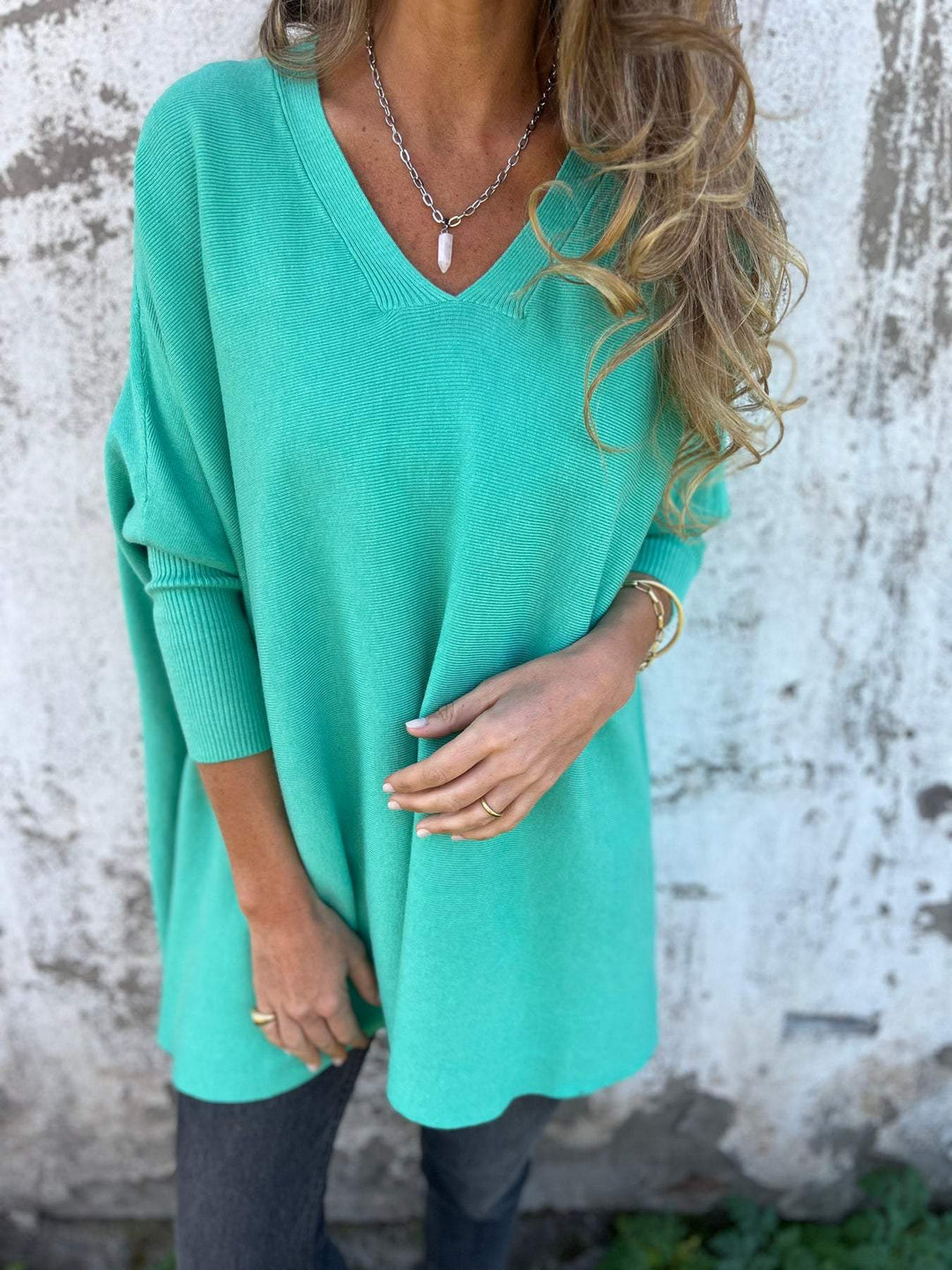 Adare | Pull long en cachemire col V
