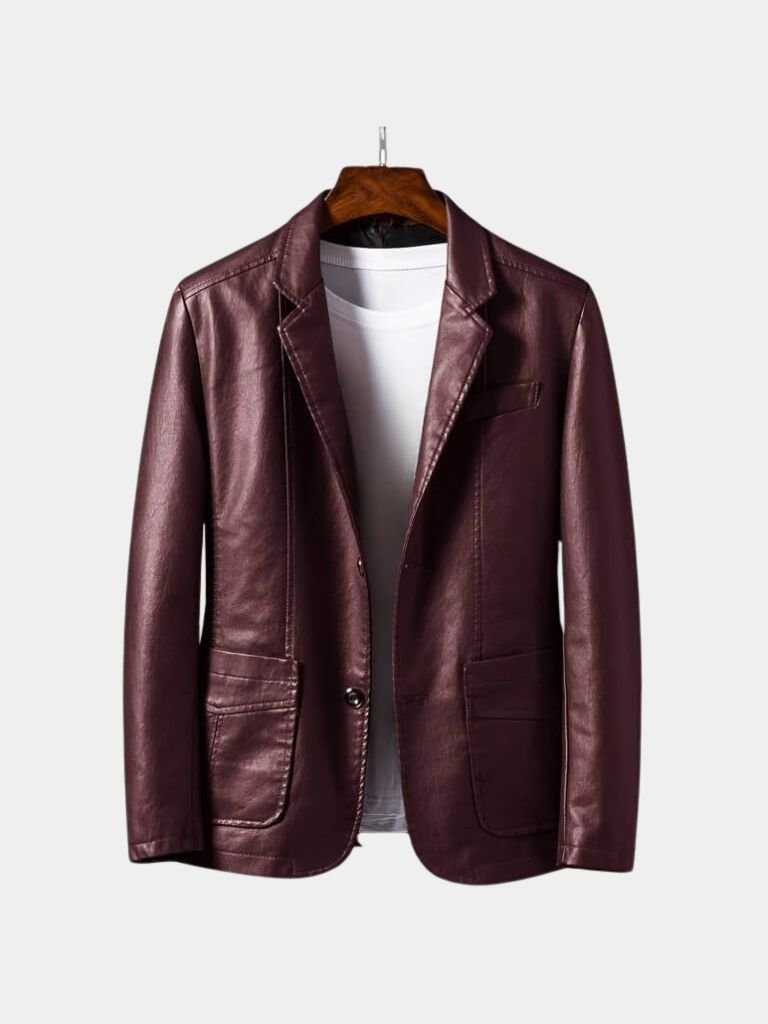 ROGER | Blouson en cuir véritable — patine caramel signature