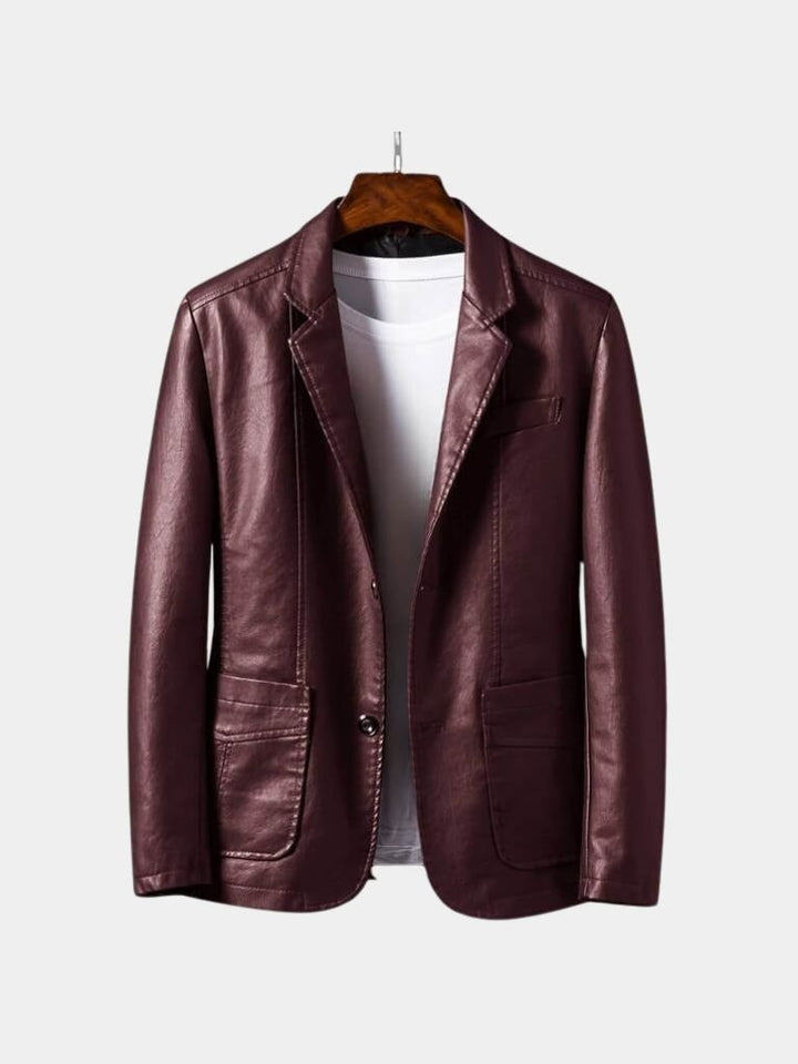 ROGER | Blouson en cuir véritable — patine caramel signature