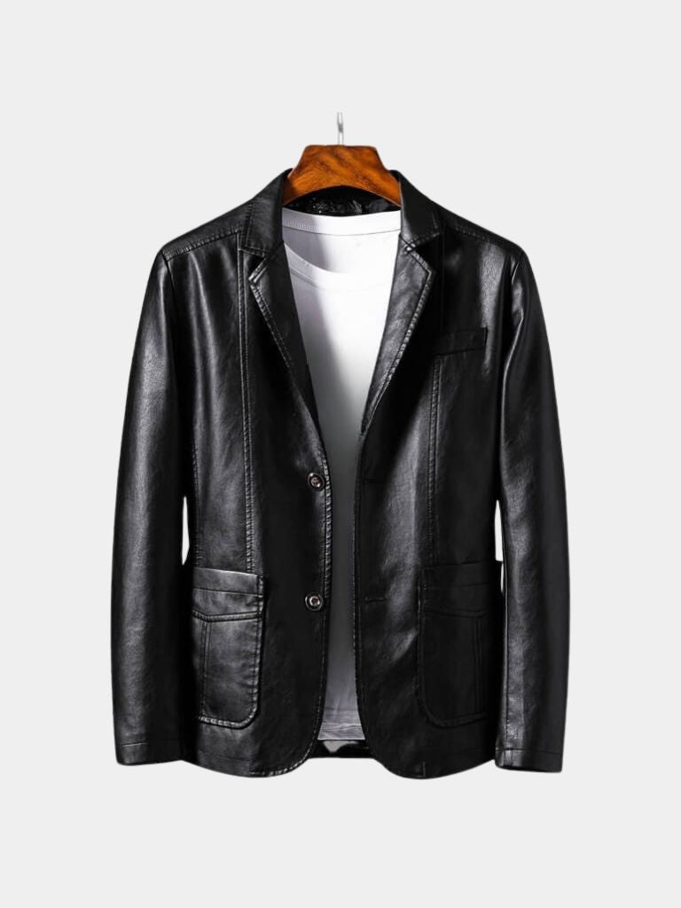 ROGER | Blouson en cuir véritable — patine caramel signature