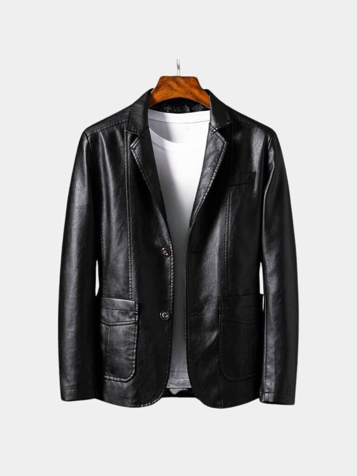 ROGER | Blouson en cuir véritable — patine caramel signature