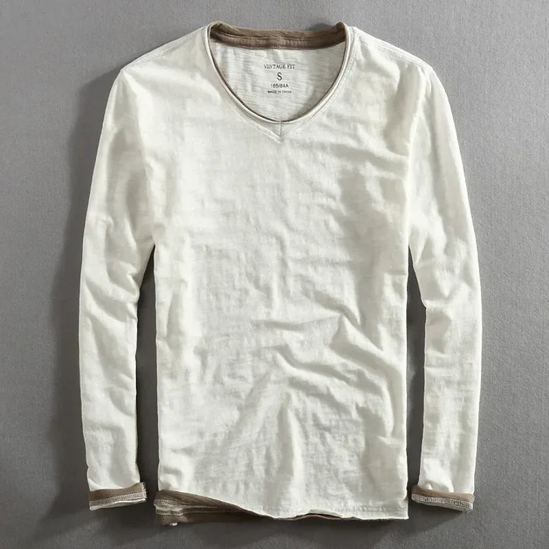 CHEMISE À MANCHES LONGUES EN COTON