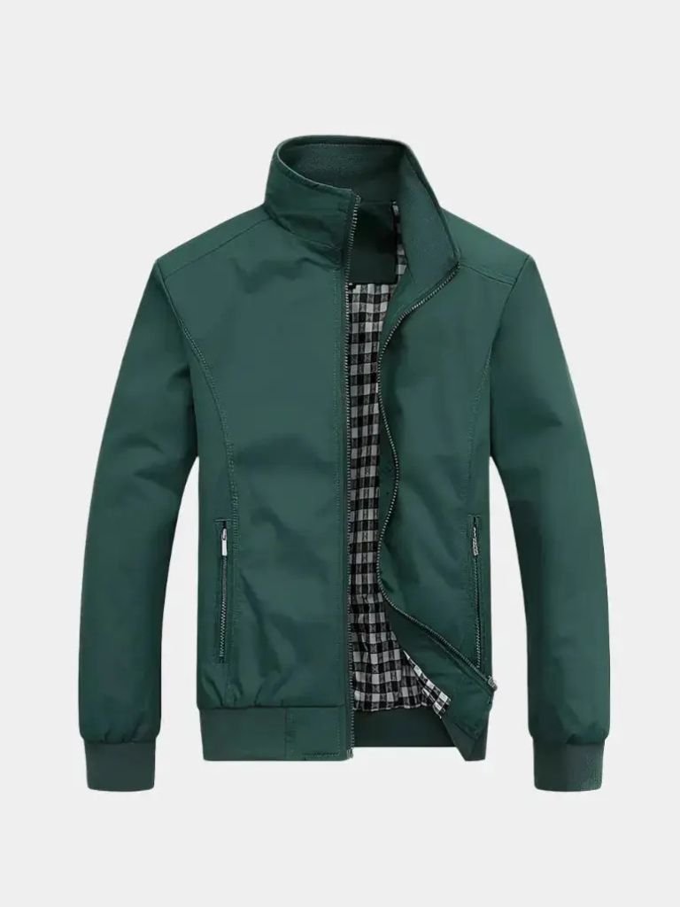 SIMON | Blouson aviateur uni en coton brossé — coupe ajustée