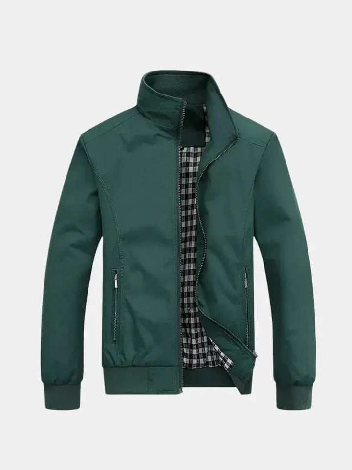 SIMON | Blouson aviateur uni en coton brossé — coupe ajustée