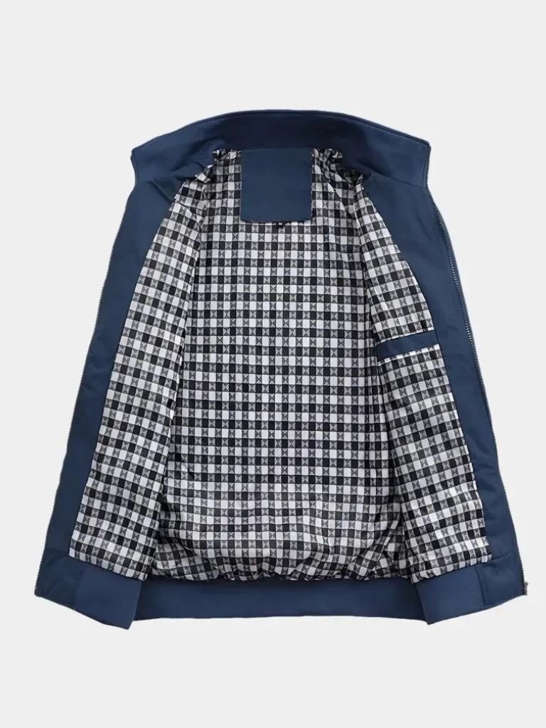 SIMON | Blouson aviateur uni en coton brossé — coupe ajustée
