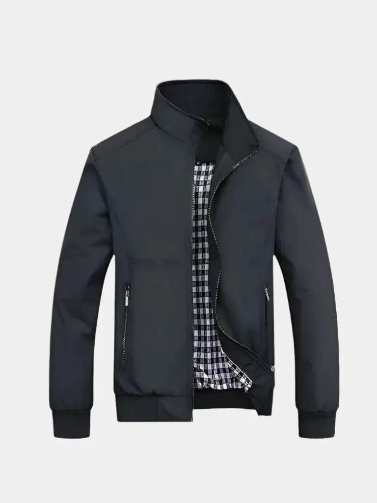 SIMON | Blouson aviateur uni en coton brossé — coupe ajustée