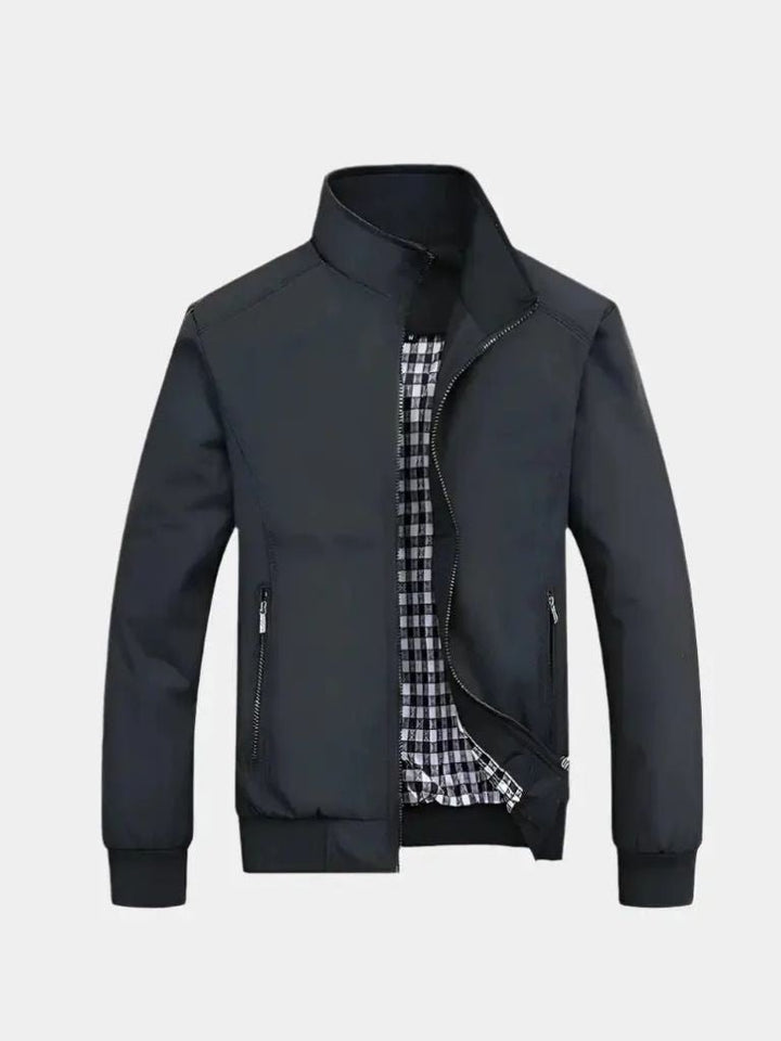 SIMON | Blouson aviateur uni en coton brossé — coupe ajustée