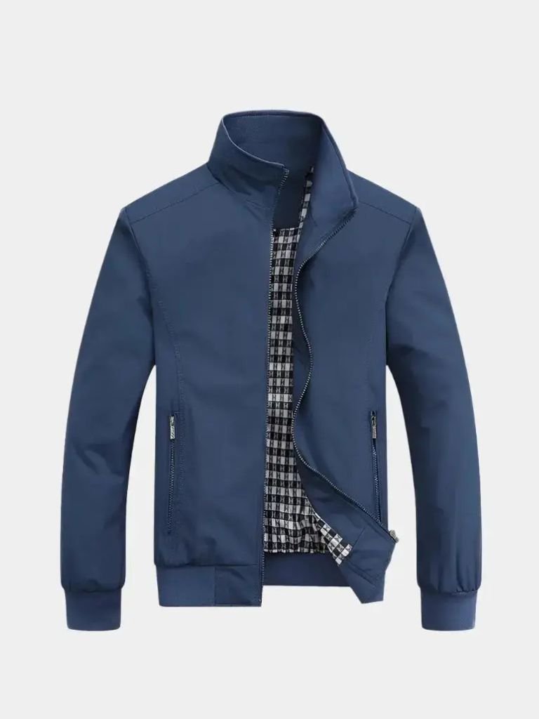 SIMON | Blouson aviateur uni en coton brossé — coupe ajustée