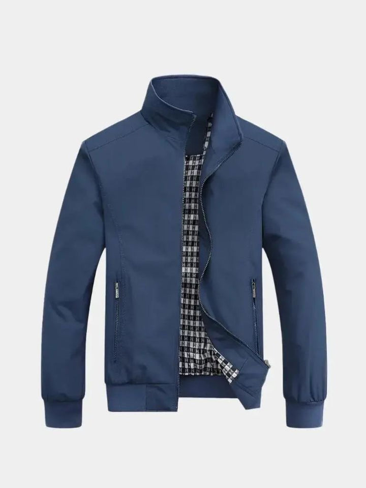 SIMON | Blouson aviateur uni en coton brossé — coupe ajustée