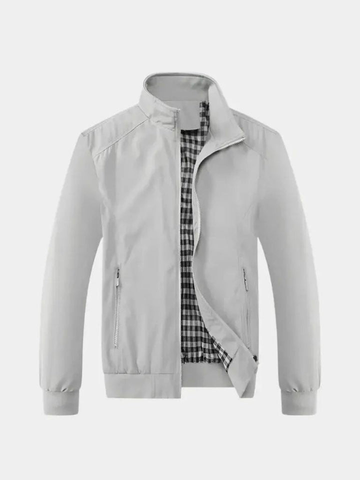 SIMON | Blouson aviateur uni en coton brossé — coupe ajustée