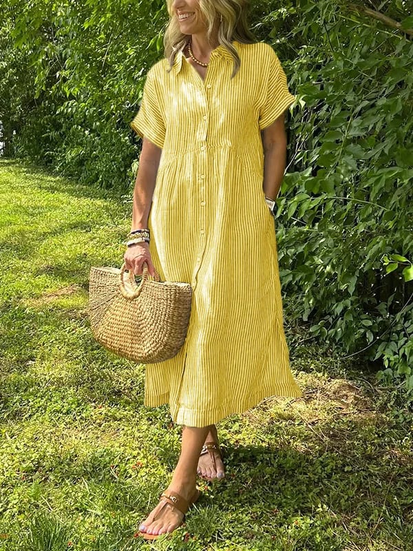 Camille Cannes | Robe maxi fluide à rayures