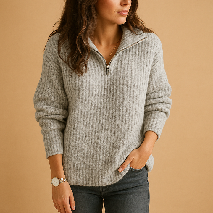 Sophie | Pull Demi Zip Élégant