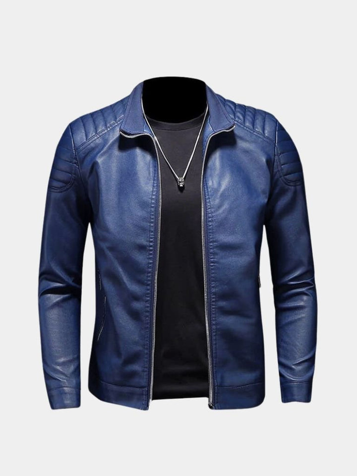 JEAN | Veste en cuir véritable — boutonnage croisé et coupe affirmée