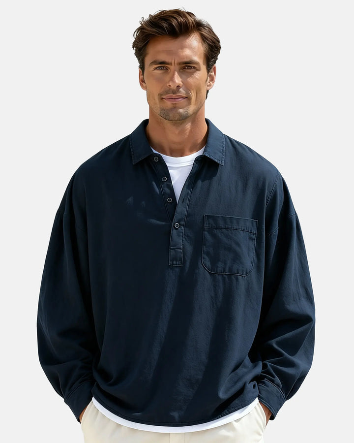 CHEMISE DEMI-PATTE BOUTONNÉE POUR HOMME