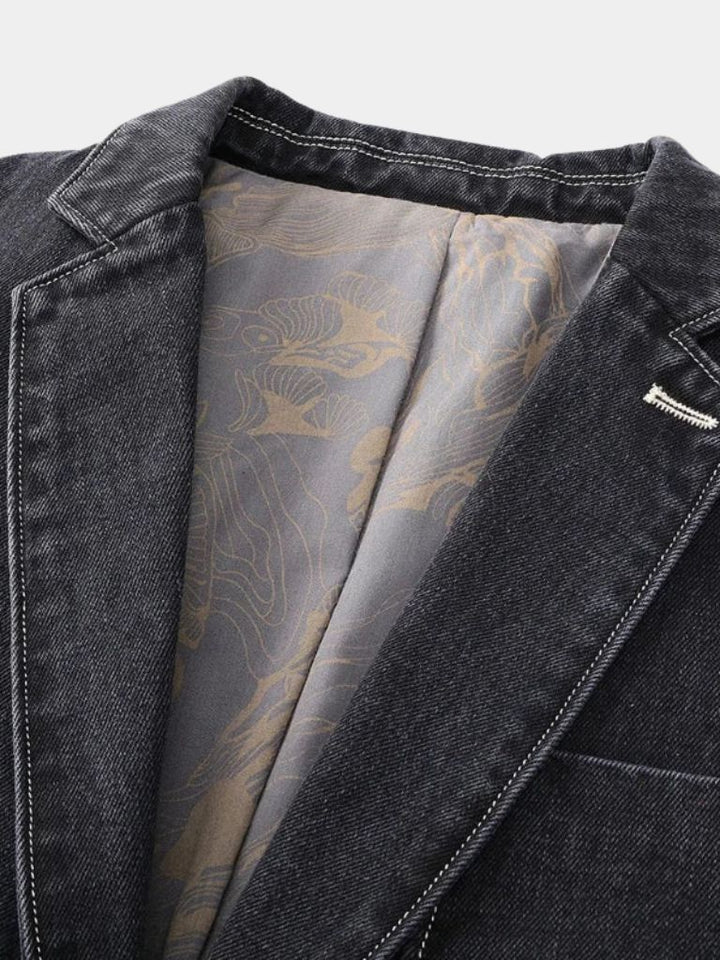 LIONEL | Blazer en denim brut — coupe taillée smart-casual