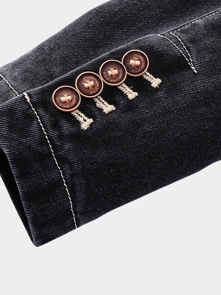 LIONEL | Blazer en denim brut — coupe taillée smart-casual