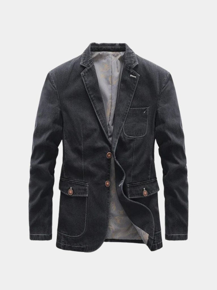 LIONEL | Blazer en denim brut — coupe taillée smart-casual