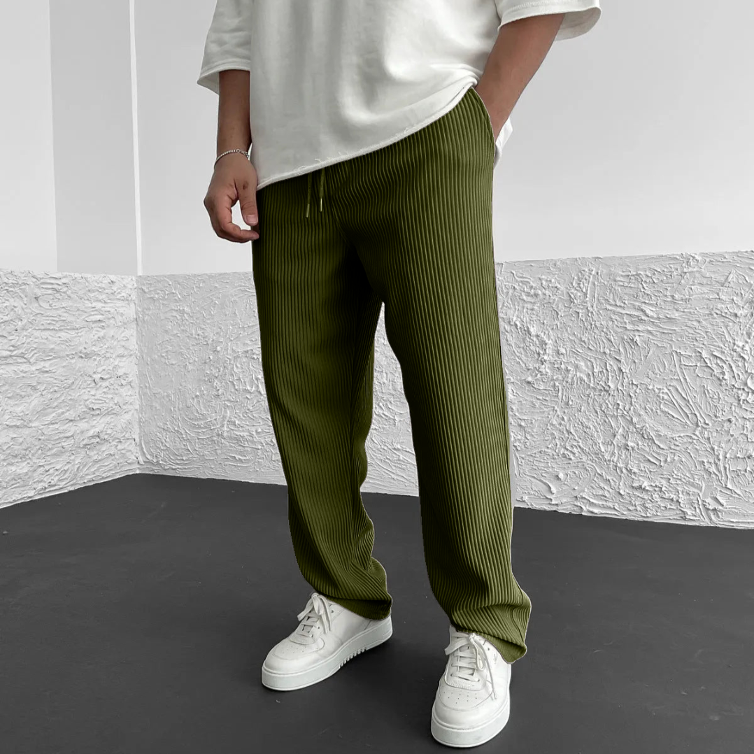 PANTALON EN MAILLE CÔTELÉE