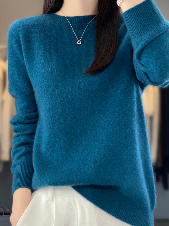 Isabelle | Pull cachemire col rond classique