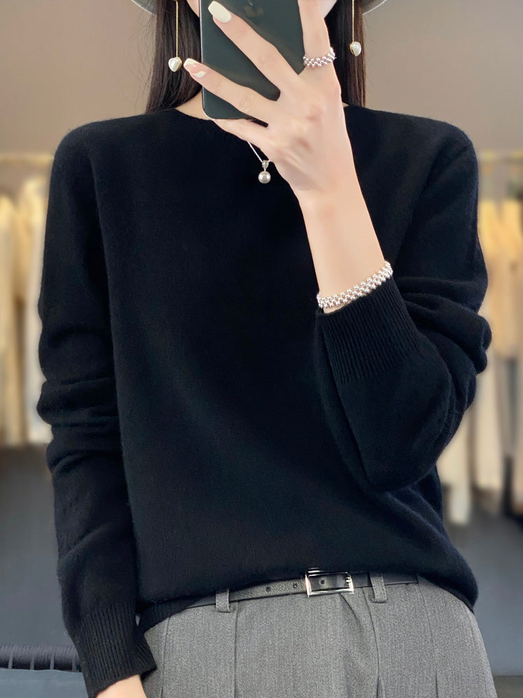 Ambra | Pull en cachemire col rond