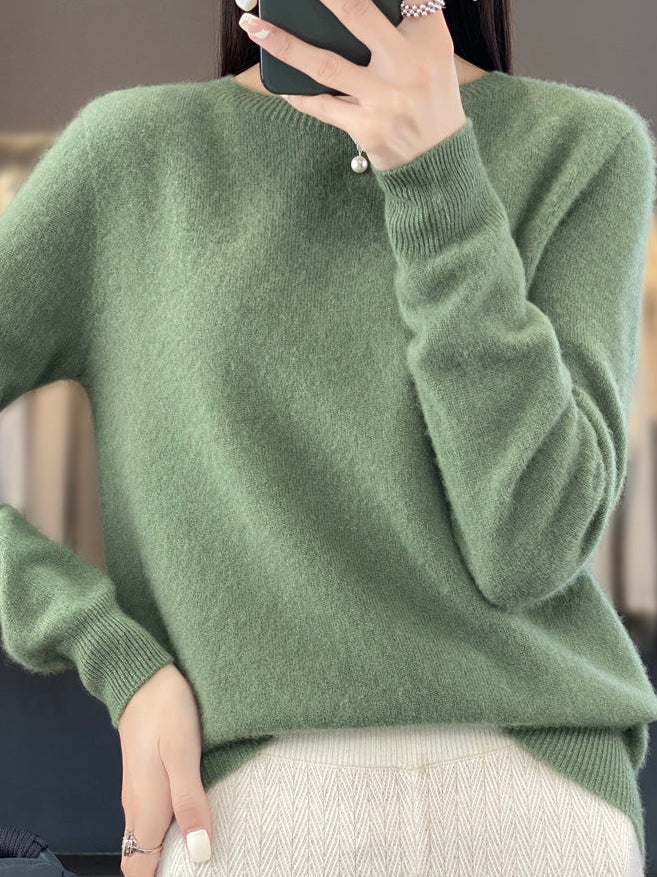 Isabelle | Pull cachemire col rond classique