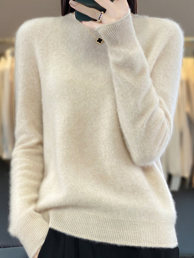 Isabelle | Pull cachemire col rond classique