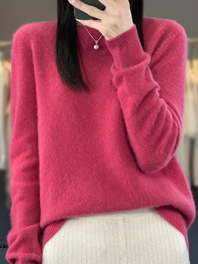 Isabelle | Pull cachemire col rond classique