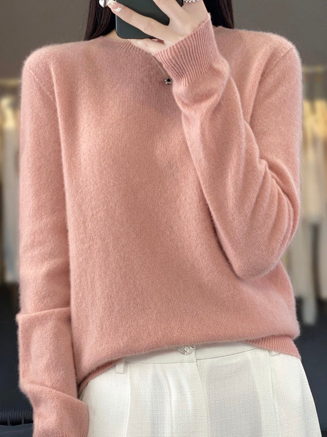 Isabelle | Pull cachemire col rond classique