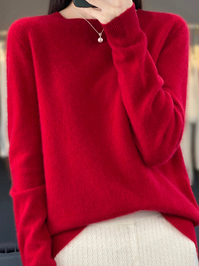 Isabelle | Pull cachemire col rond classique