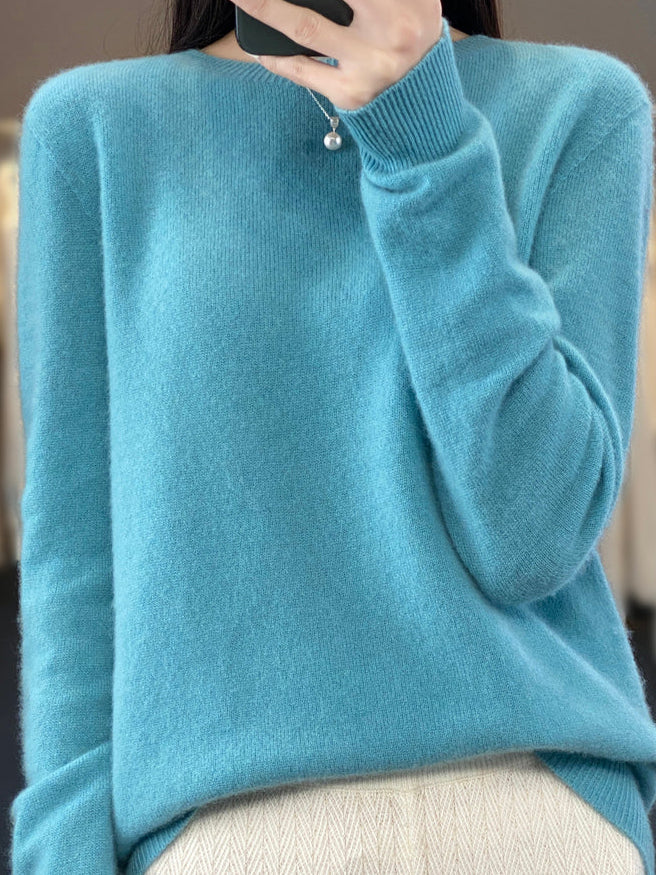 Isabelle | Pull cachemire col rond classique