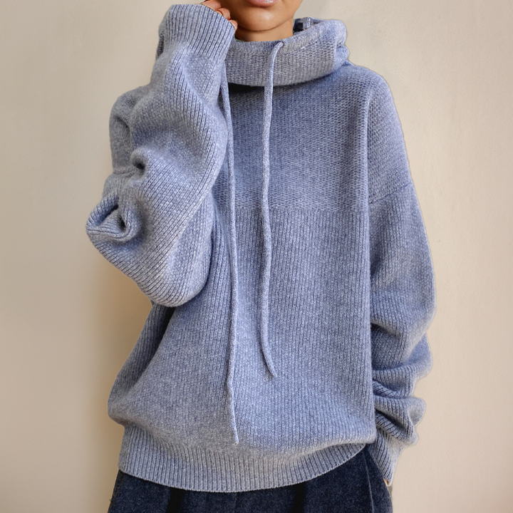 Élise | Pull en Cachemire à Capuche Drapée