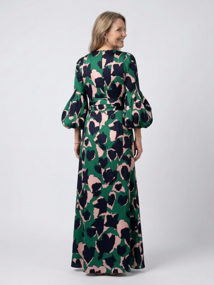 Isolde | Robe Maxi à Encolure en V et Ceinture à Nouer