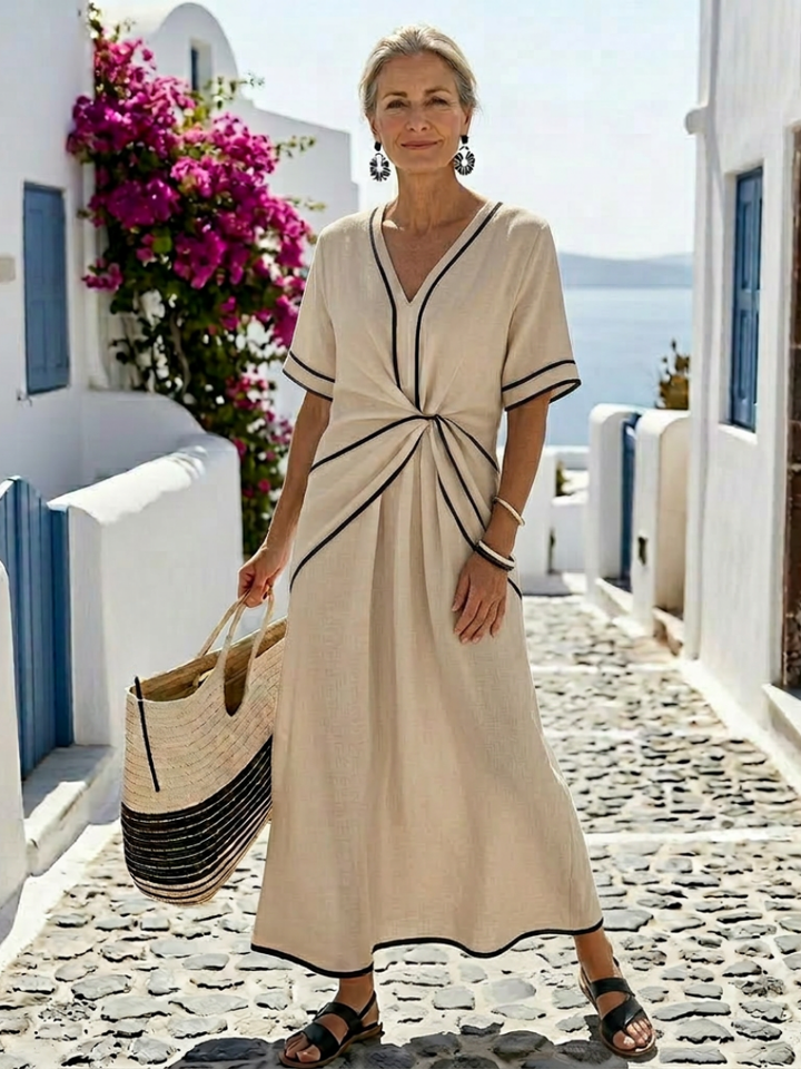 Linnea | Robe midi fluide à taille délicatement marquée