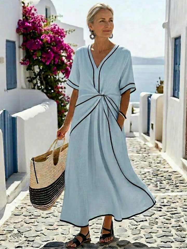 Linnea | Robe midi fluide à taille délicatement marquée