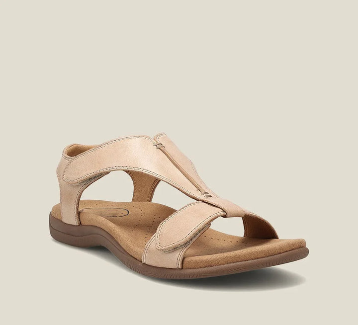 Hélène | Sandales en cuir, bride en T et semelle ergonomique