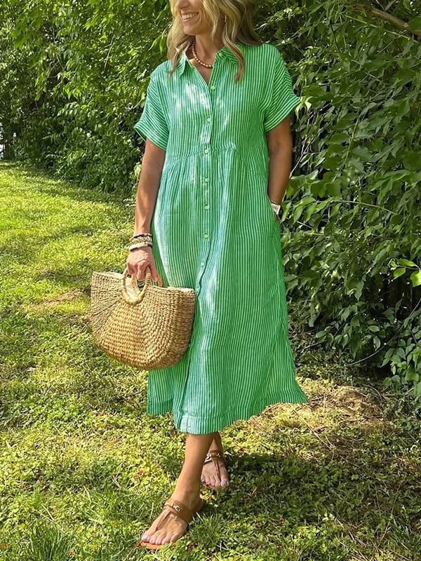 Camille Cannes | Robe maxi fluide à rayures