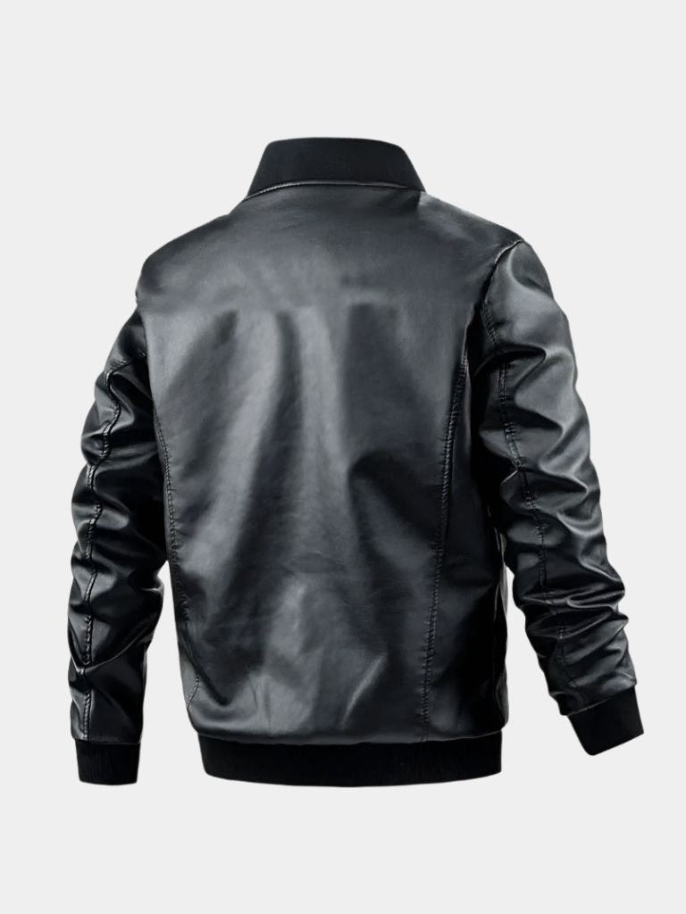 HECTOR | Blouson en cuir véritable — coupe ajustée et finition vieillie