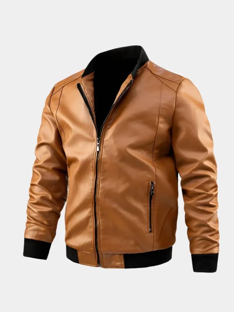 HECTOR | Blouson en cuir véritable — coupe ajustée et finition vieillie