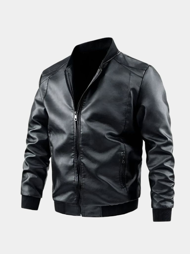 HECTOR | Blouson en cuir véritable — coupe ajustée et finition vieillie