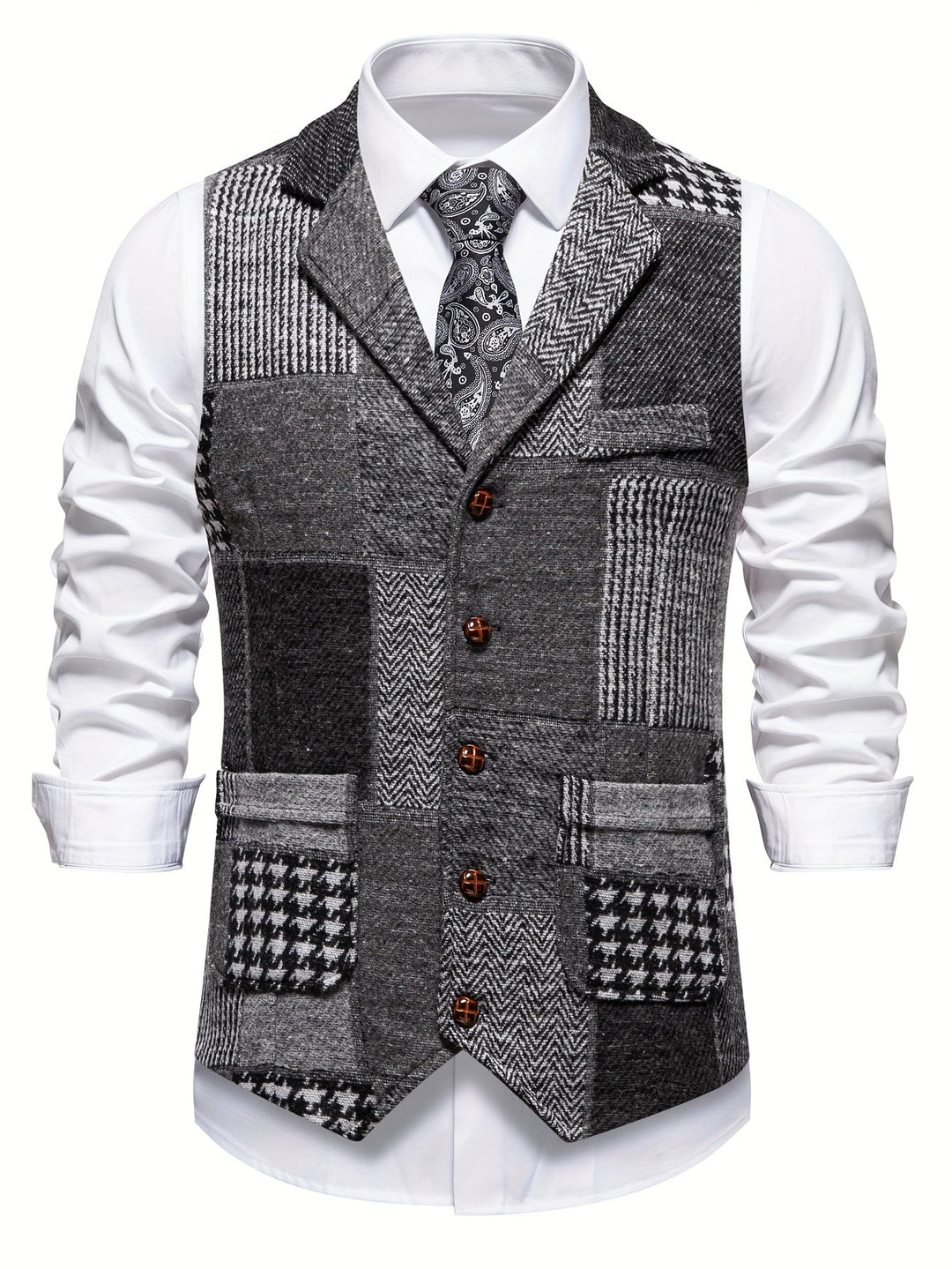 GILET FORMEL EN TWEED POUR HOMMES