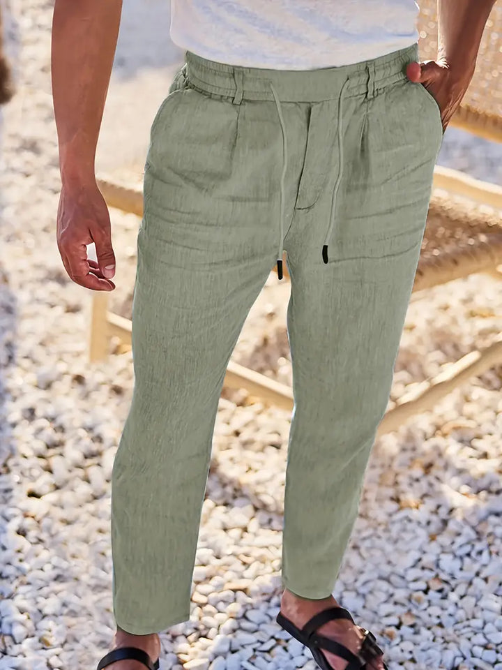 NICHOLS | PANTALONS LARGES EN LIN AVEC CORDON