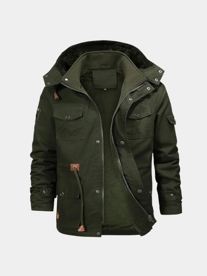 RENÉ | Blouson aviateur en maille moutonnée — capuche douce