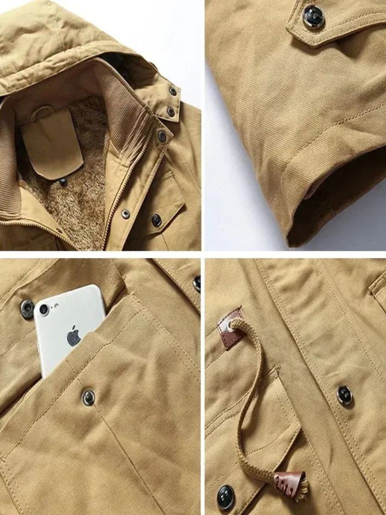 RENÉ | Blouson aviateur en maille moutonnée — capuche douce