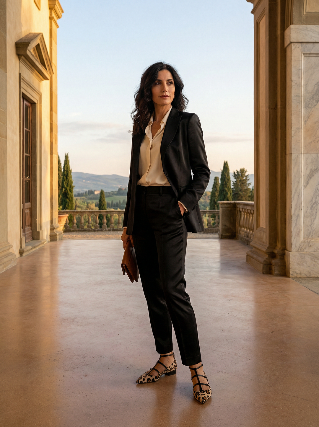 Florence | Talons à bride T en cuir imprimé
