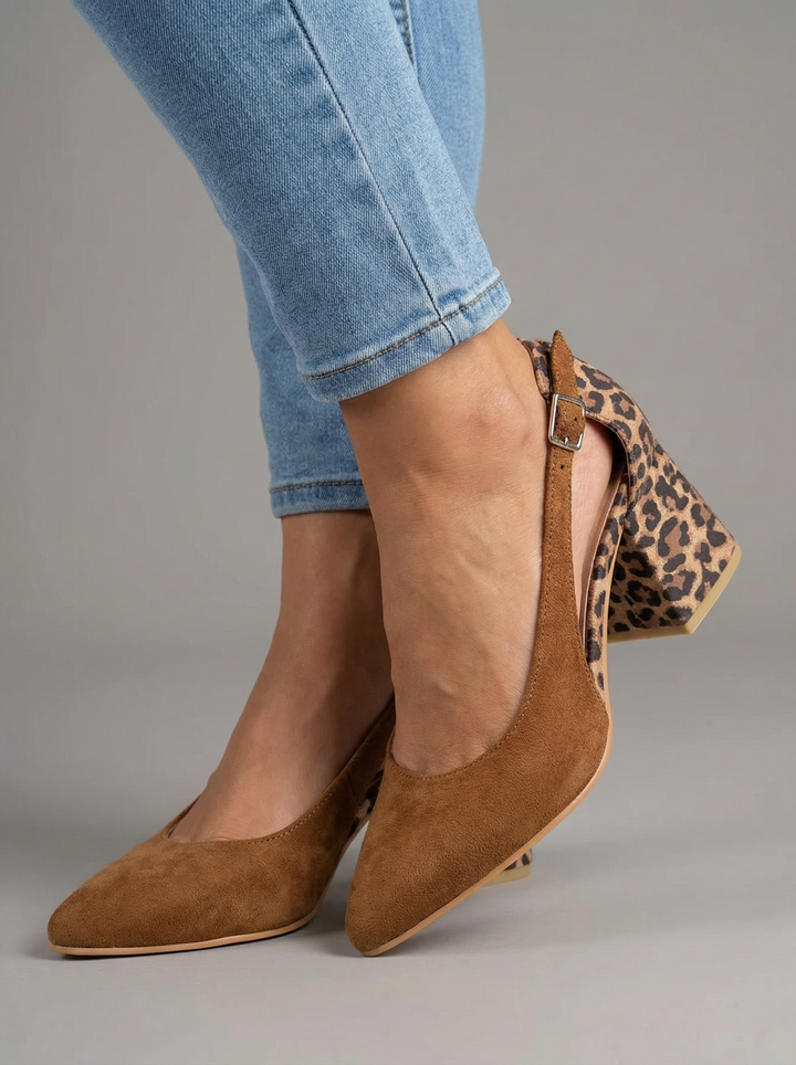 Élodie | Talons en velours et imprimé