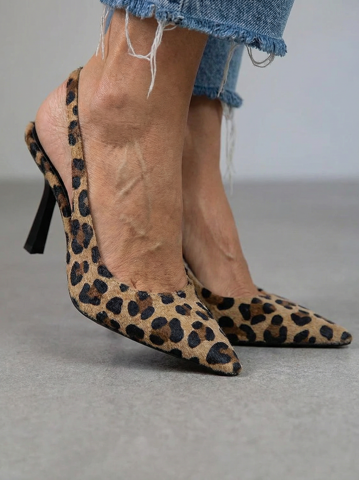 Christine | Talons ouverts à imprimé léopard