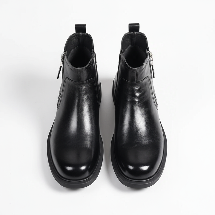 BOTTES EN CUIR À ZIP POUR HOMME